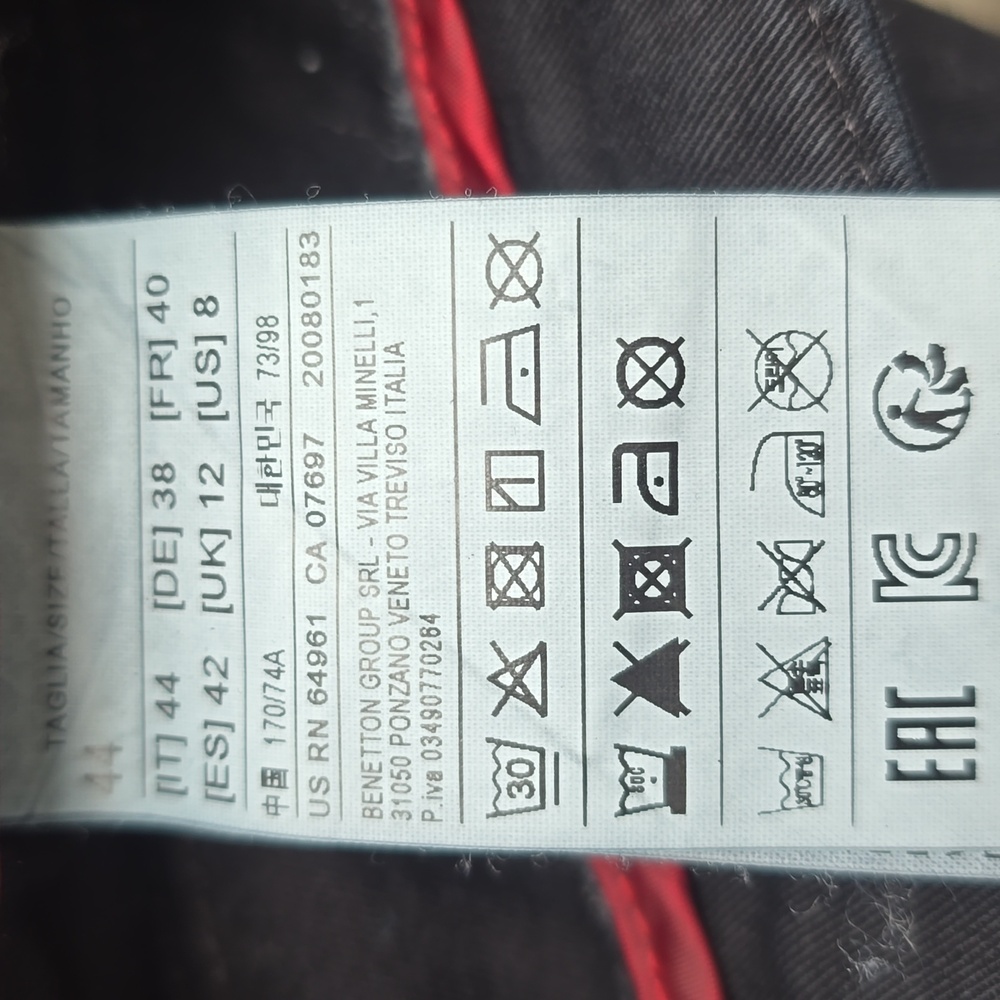 United Colors of Benetton Black Cropped Straight Leg Pants Size 8 - Picture 9 of 10